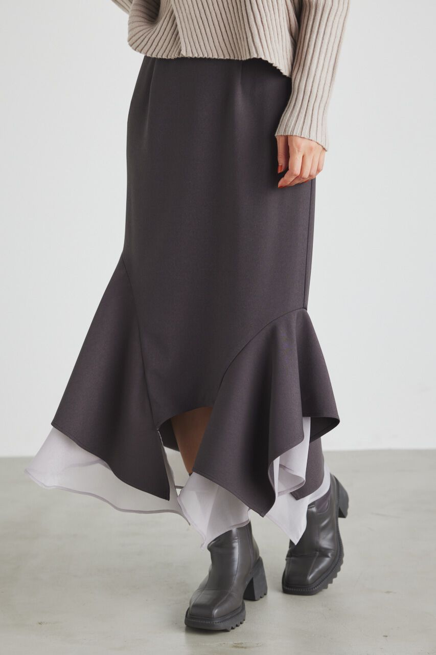 rienda「アシンメトリーレイヤードJ/WマーメイドSK」|スカート|