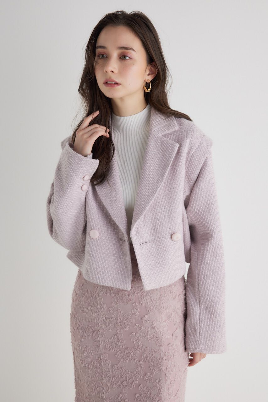 rienda「2wayショルダーツイードショート JK」|ダウンベスト・ベスト|PNK