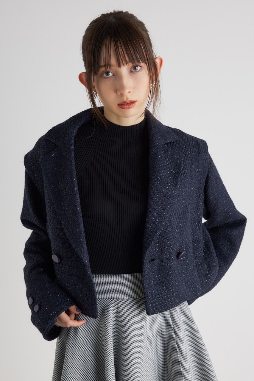 rienda「2wayショルダーツイードショート JK」|ダウンベスト・ベスト|NVY