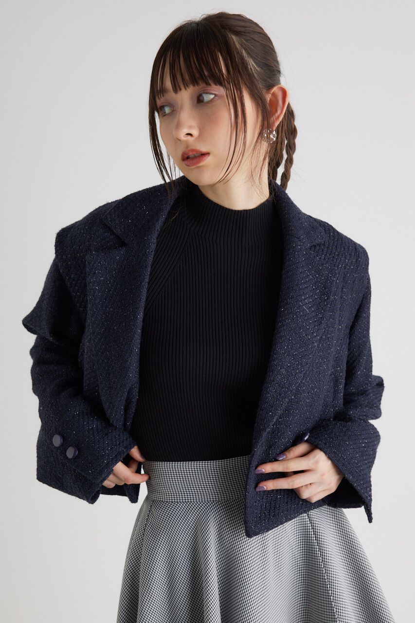 rienda「2wayショルダーツイードショート JK」|ダウンベスト・ベスト|