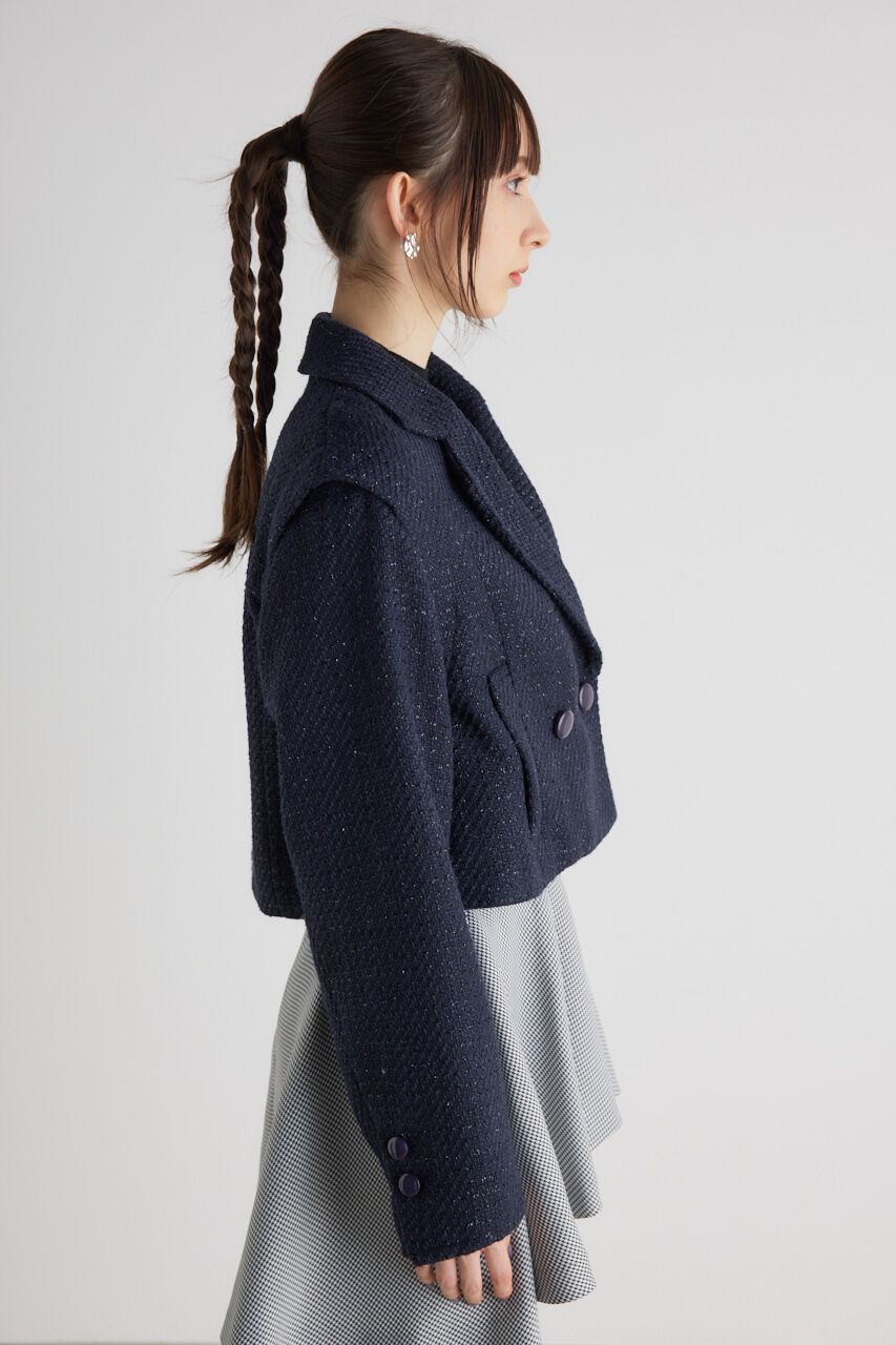 rienda「2wayショルダーツイードショート JK」|ダウンベスト・ベスト|