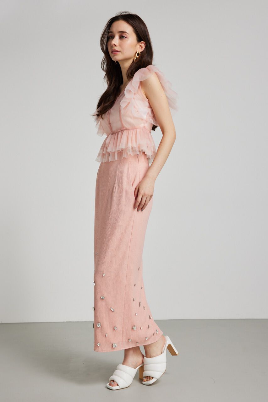 rienda「バイカラーフリルチュールBLS」|シャツ・ブラウス|