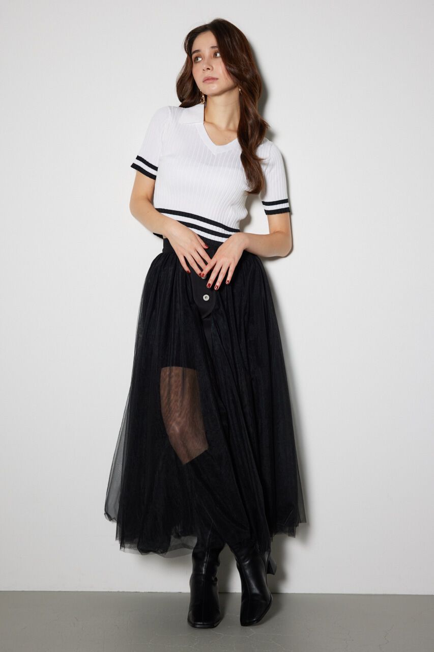 rienda「Ｖネックラインコンパクトニットトップス」|ニット・セーター|