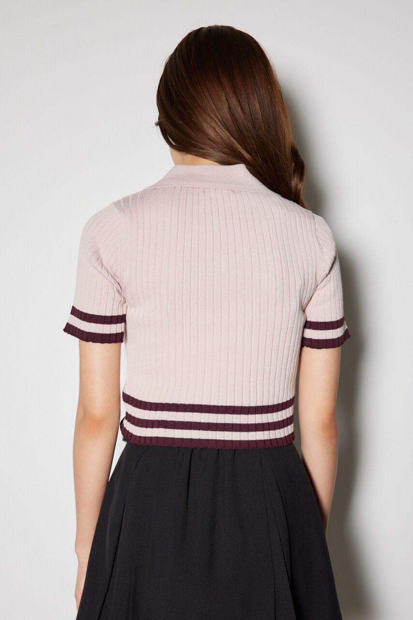 rienda「Ｖネックラインコンパクトニットトップス」|ニット・セーター|