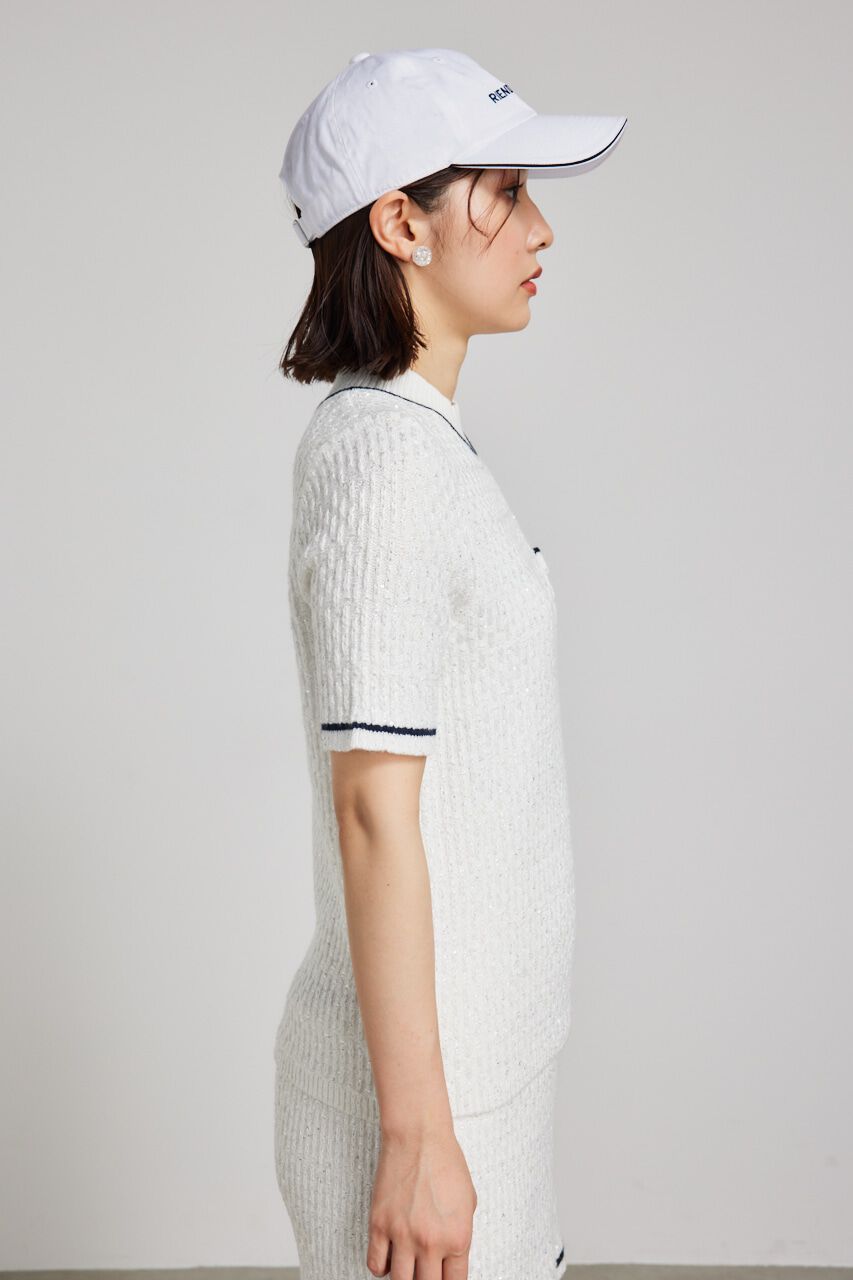 rienda「シャイニーツイードモックネックニットTOP」|ニット・セーター|