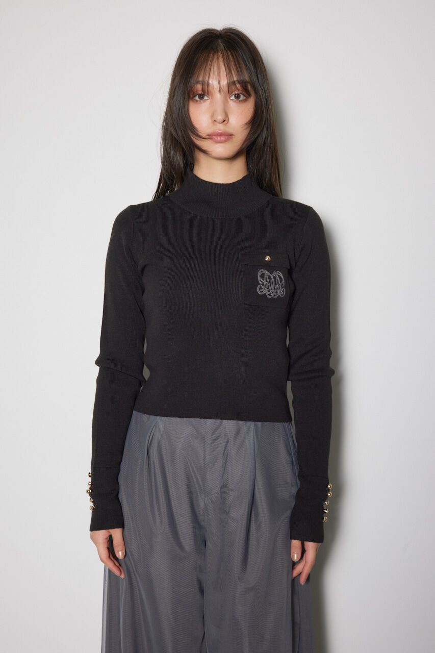 rienda「ポケット刺繍ニットトップス」|ニット・セーター|