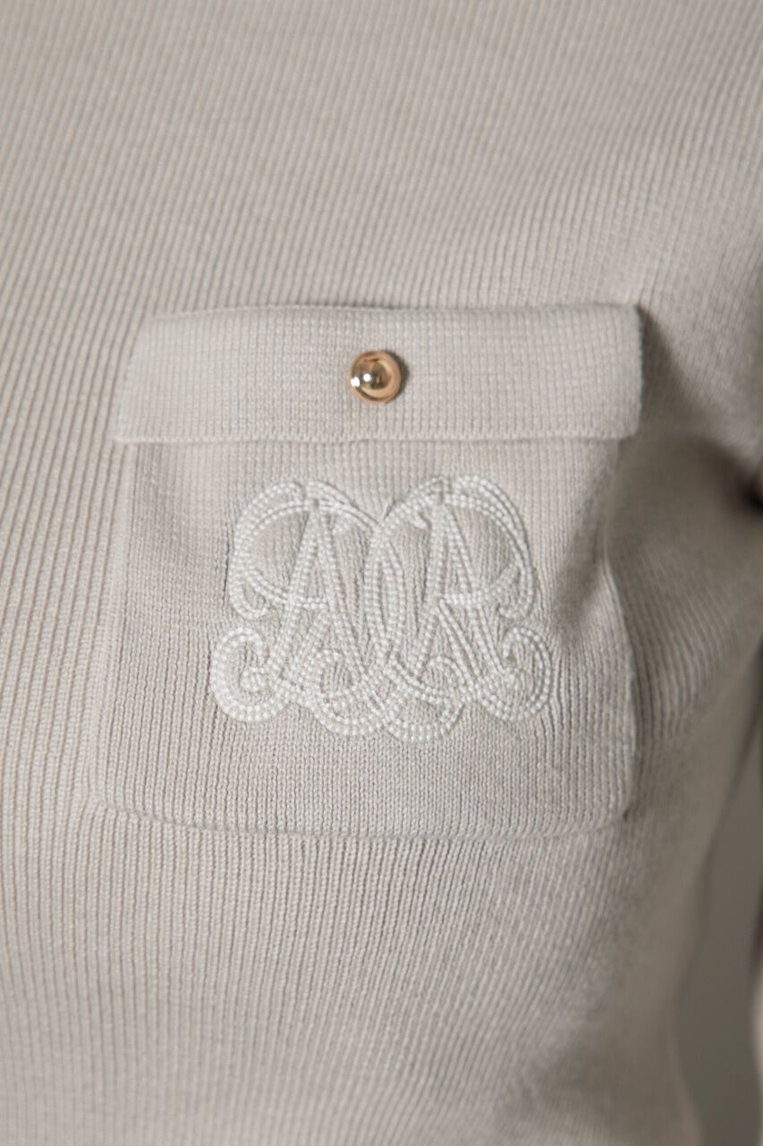 rienda「ポケット刺繍ニットトップス」|ニット・セーター|