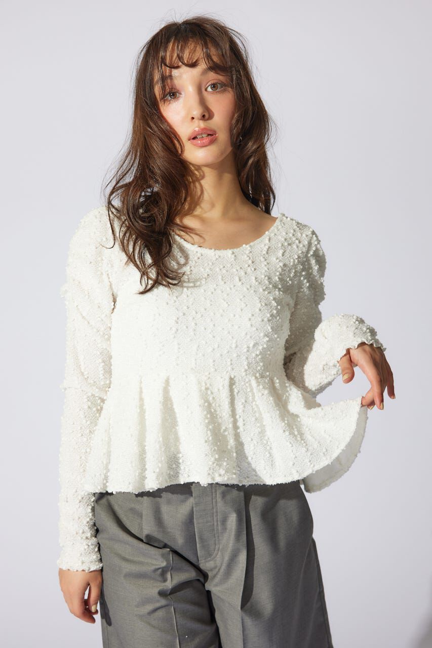 rienda「カットレースペプラムトップス」|Tシャツ・カットソー|WHT