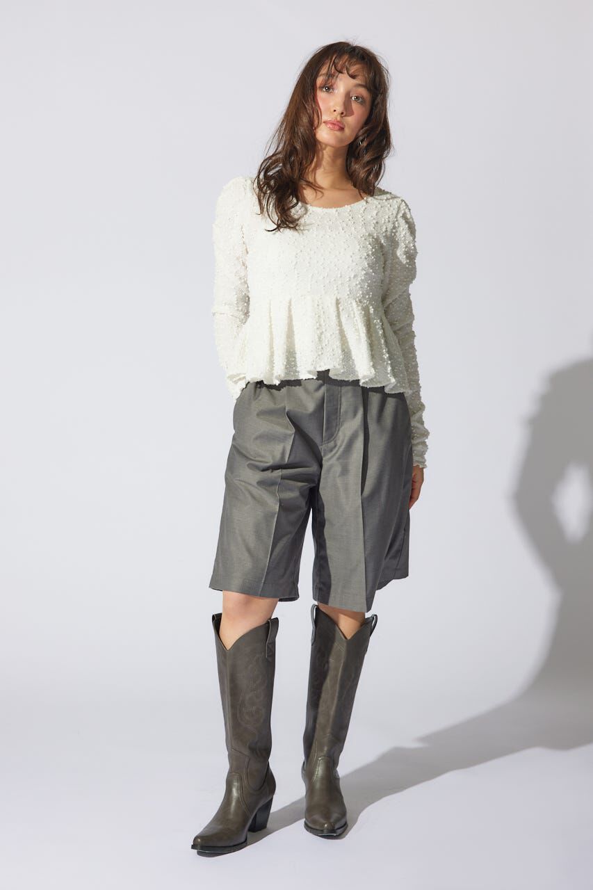 rienda「カットレースペプラムトップス」|Tシャツ・カットソー|