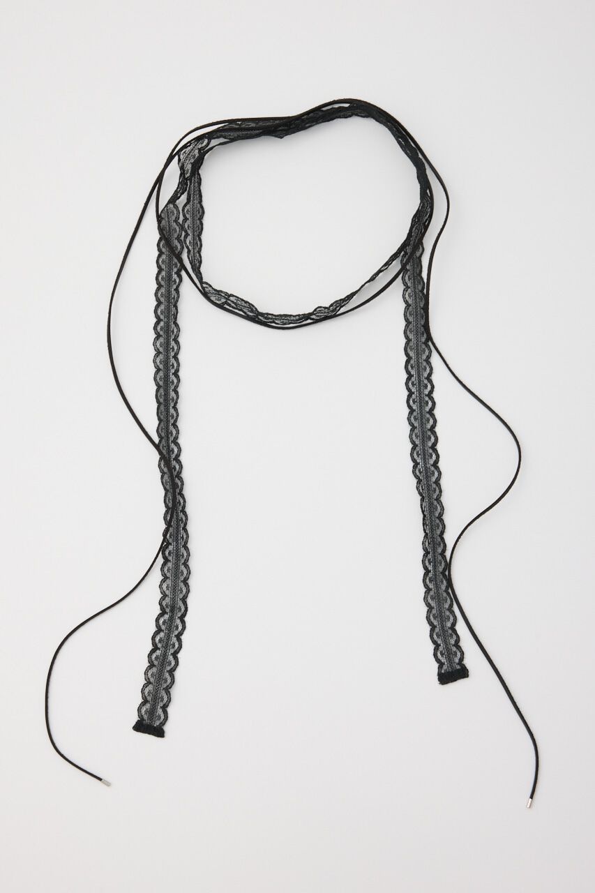 rienda「レースフェイクレザーチョーカーコンビリボン」|ネックレス|