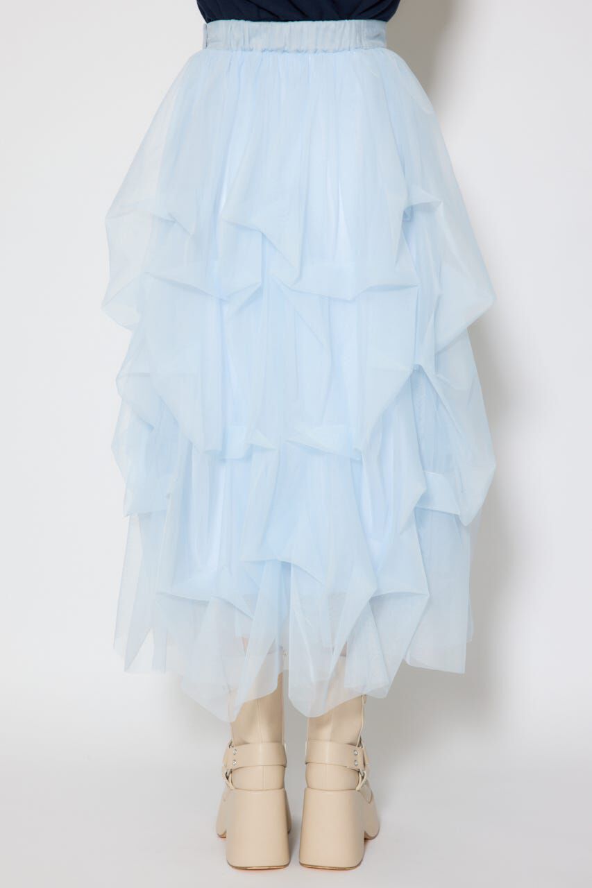rienda「ランダムタックチュールスカート」|スカート|