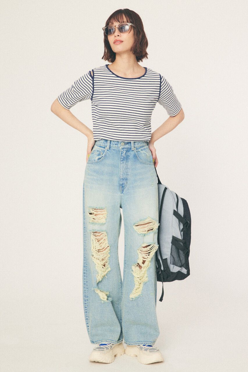 RODEO CROWNS「Hard Crash loose ワイドデニム」|デニム|