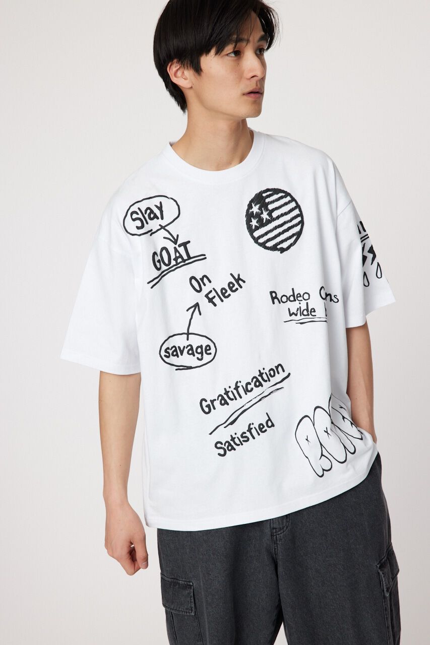 RODEO CROWNS「ラクガキハッポウ Tシャツ」|Tシャツ・カットソー|