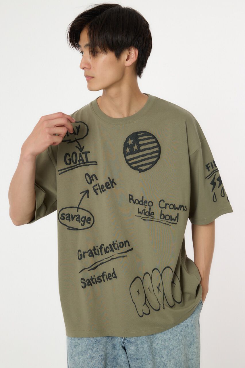 RODEO CROWNS「ラクガキハッポウ Tシャツ」|Tシャツ・カットソー|