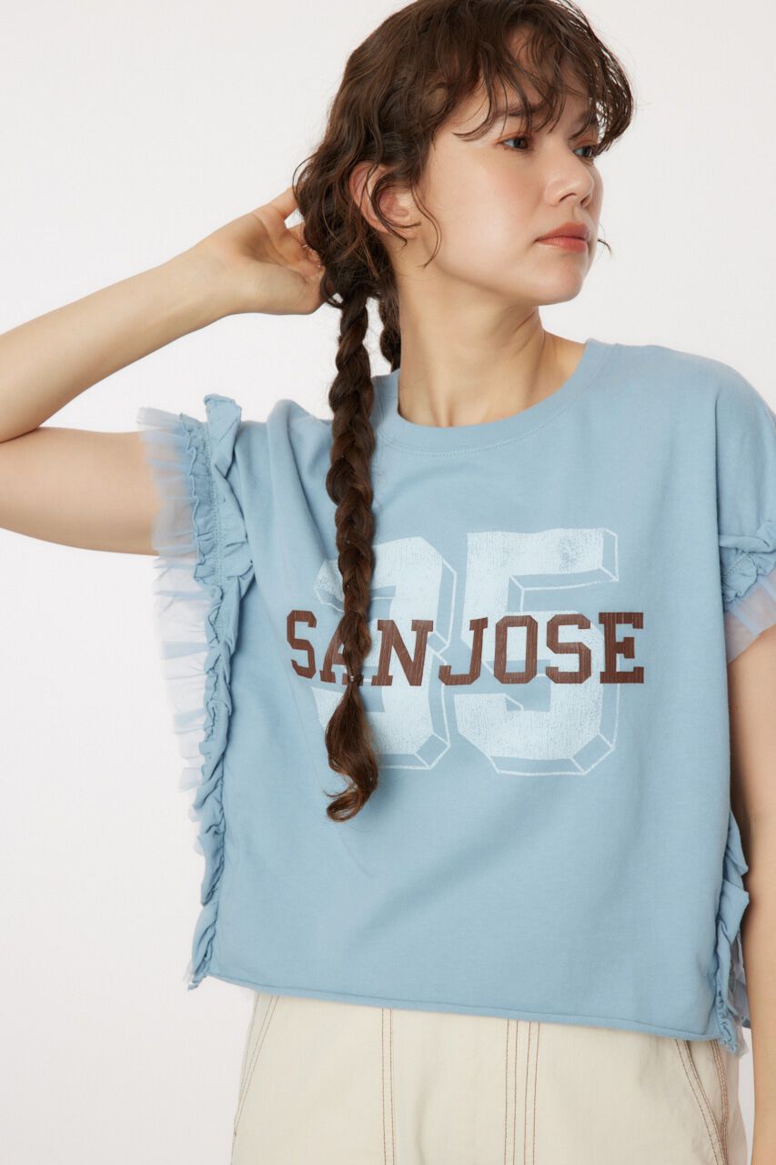 RODEO CROWNS「フリルナンバートップス」|Tシャツ・カットソー|SAX