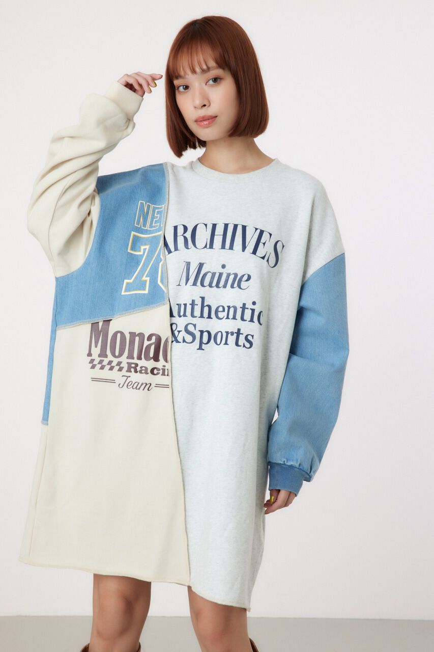 RODEO CROWNS「カスタム college スウェットワンピース」|ワンピース|柄WHT5