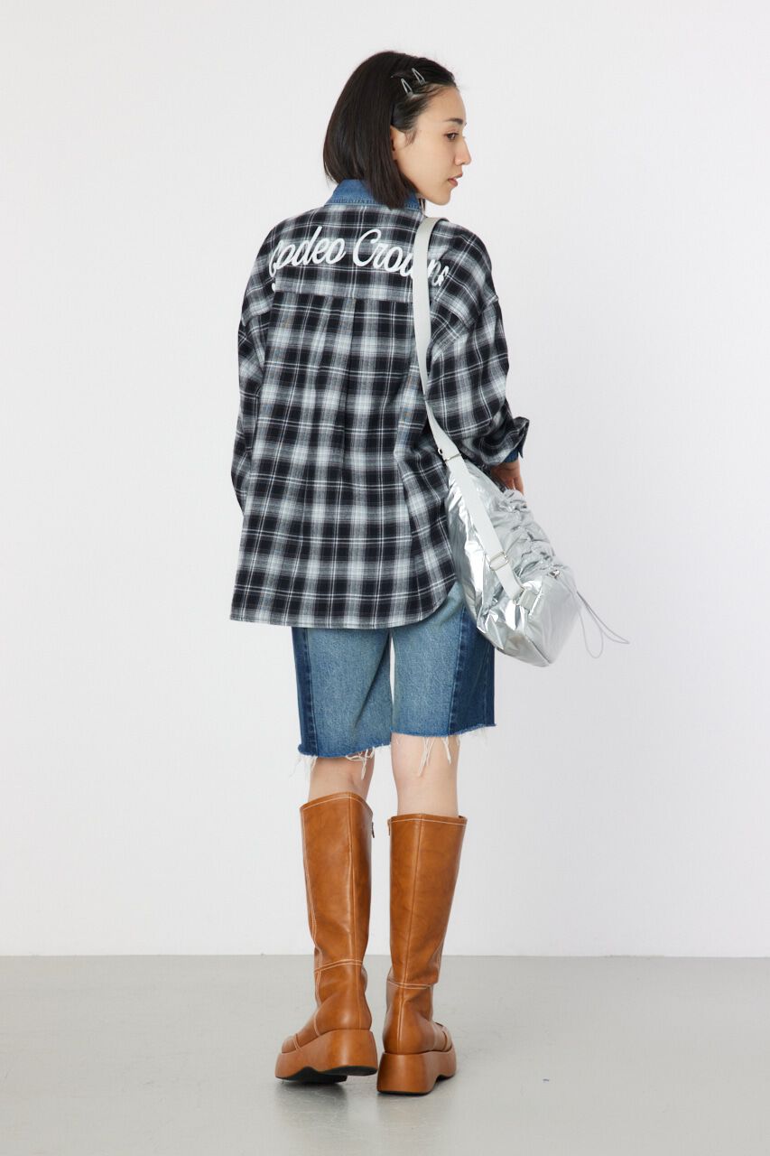 RODEO CROWNS「デニムドッキングチェックシャツ」|シャツ・ブラウス|