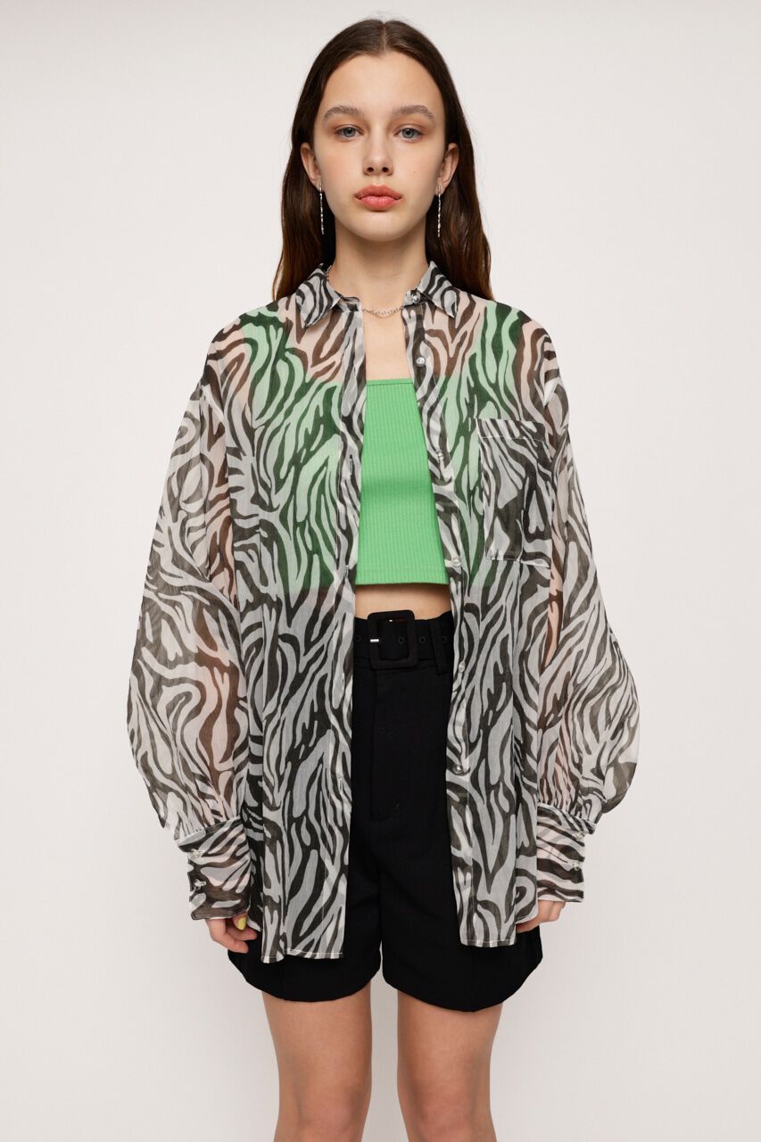 SLY「VOLUME SLEEVE SHEER シャツ」|シャツ・ブラウス|M/WHT7