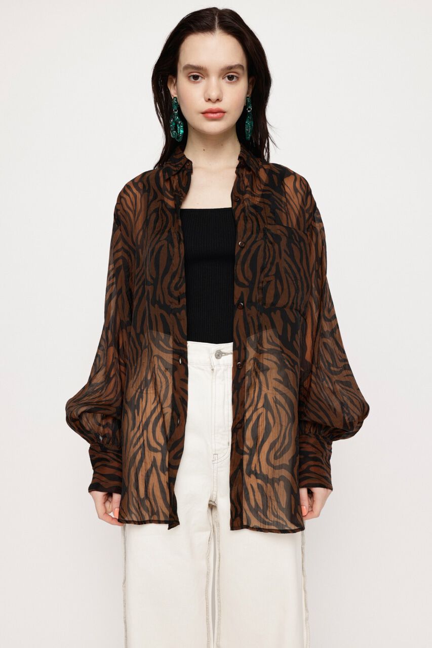 SLY「VOLUME SLEEVE SHEER シャツ」|シャツ・ブラウス|M/BRN7