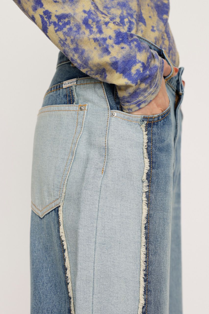 SLY「L／W INSIDE OUT WIDE STRAIGHT-B」|デニム|