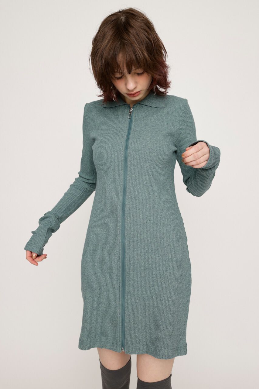 SLY「FRONT ZIP CUT ショートワンピース」|ワンピース|