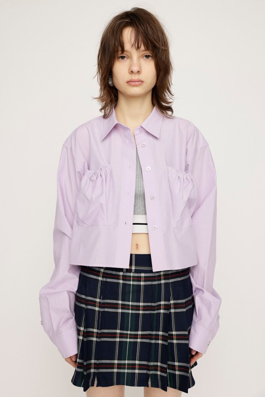 SLY「GATHER POCKET CROPPED シャツ」|シャツ・ブラウス|L/PNK1