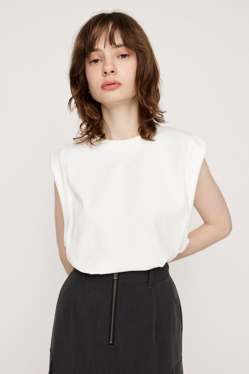 SLY「ROLL UP SLEEVE BOX トップス」|タンクトップ|O/WHT1