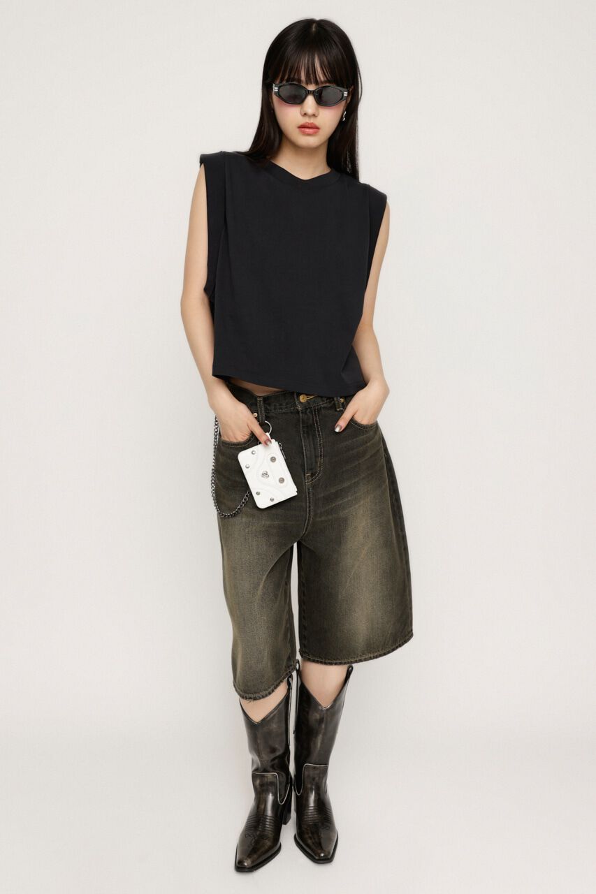 SLY「ROLL UP SLEEVE BOX トップス」|タンクトップ|