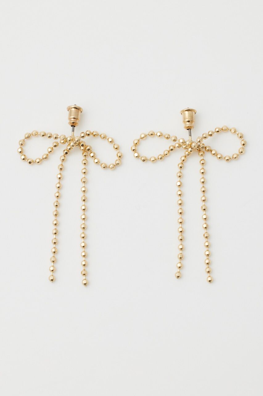 SLY「RIBBON BALL CHAIN ピアス」|ピアス|GLD