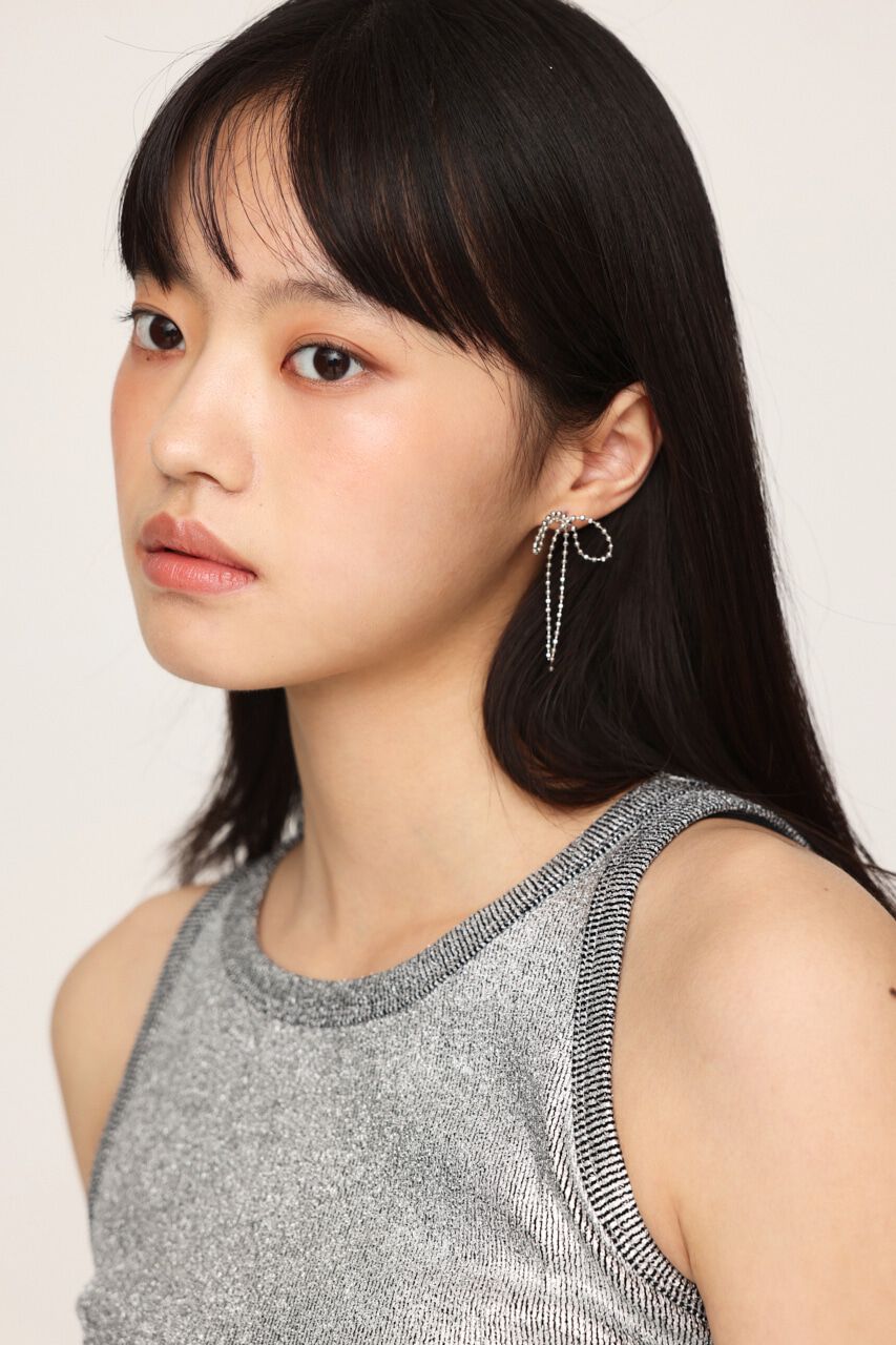 SLY「RIBBON BALL CHAIN ピアス」|ピアス|