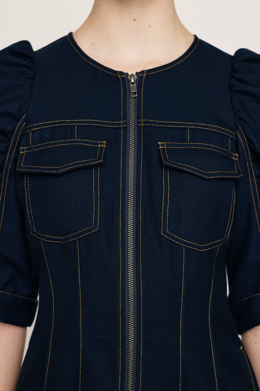 SLY「GATHER SLEEVE ZIP ショートワンピース」|ワンピース|