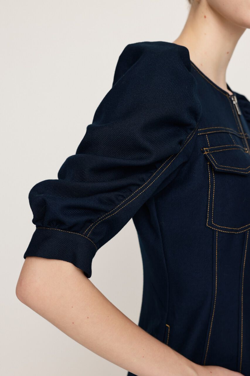 SLY「GATHER SLEEVE ZIP ショートワンピース」|ワンピース|