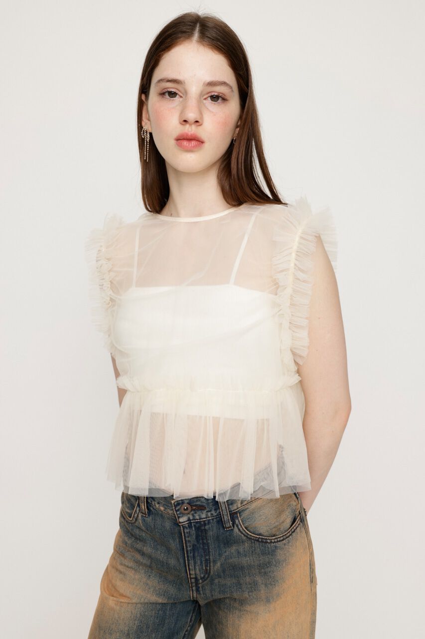 SLY「2WAY FRILL TULLE ベスト」|その他|