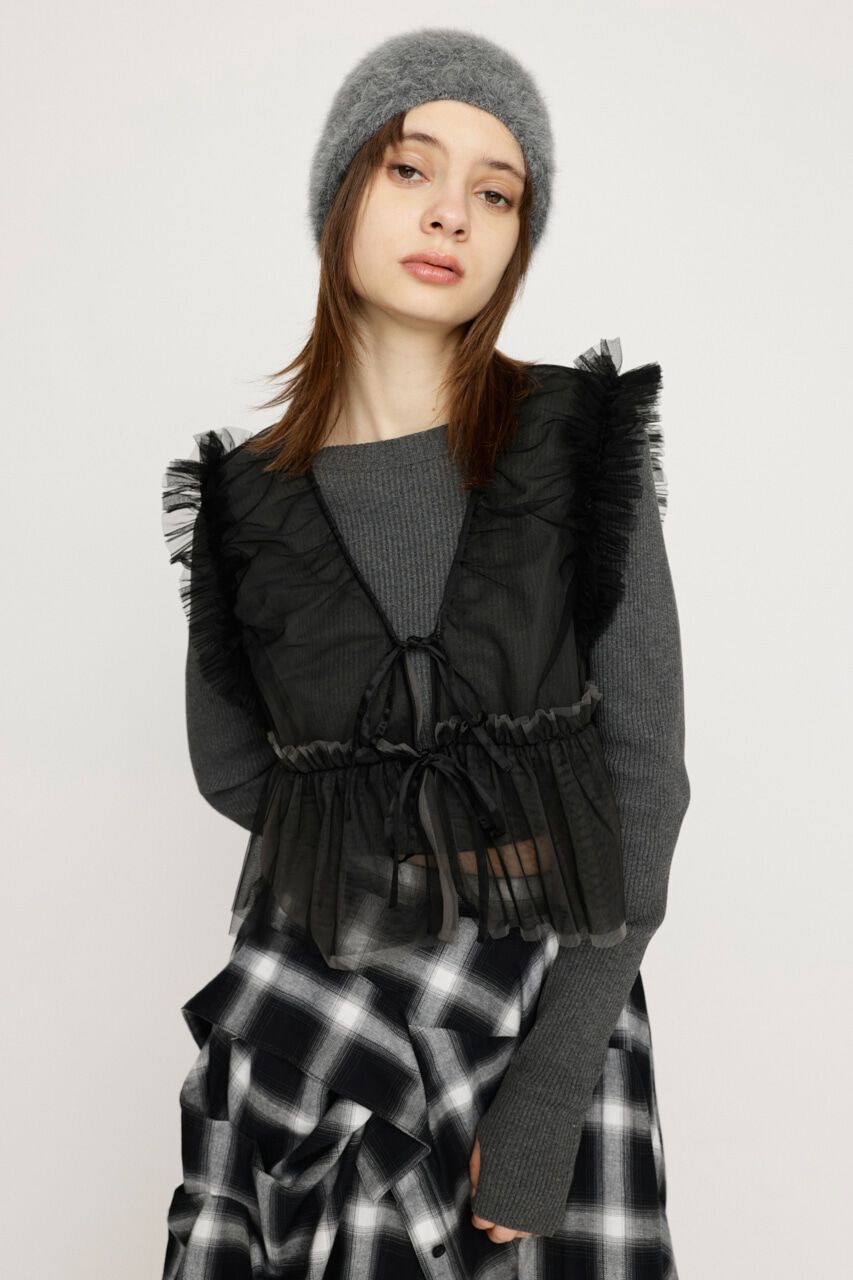 SLY「2WAY FRILL TULLE ベスト」|その他|