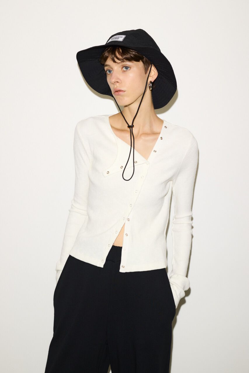 SLY「SLANT BUTTON L／S トップス」|Tシャツ・カットソー|O/WHT1