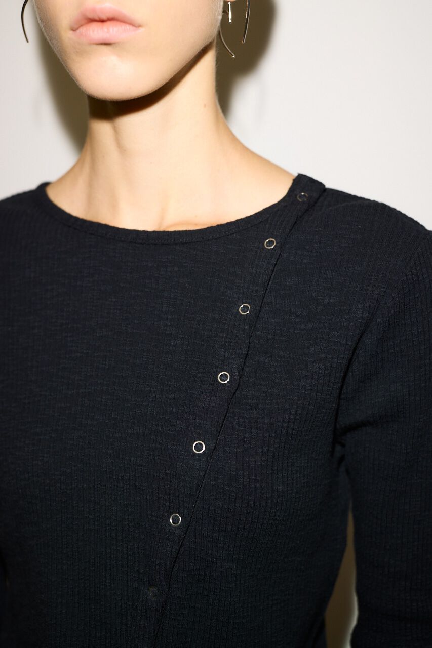 SLY「SLANT BUTTON L／S トップス」|Tシャツ・カットソー|