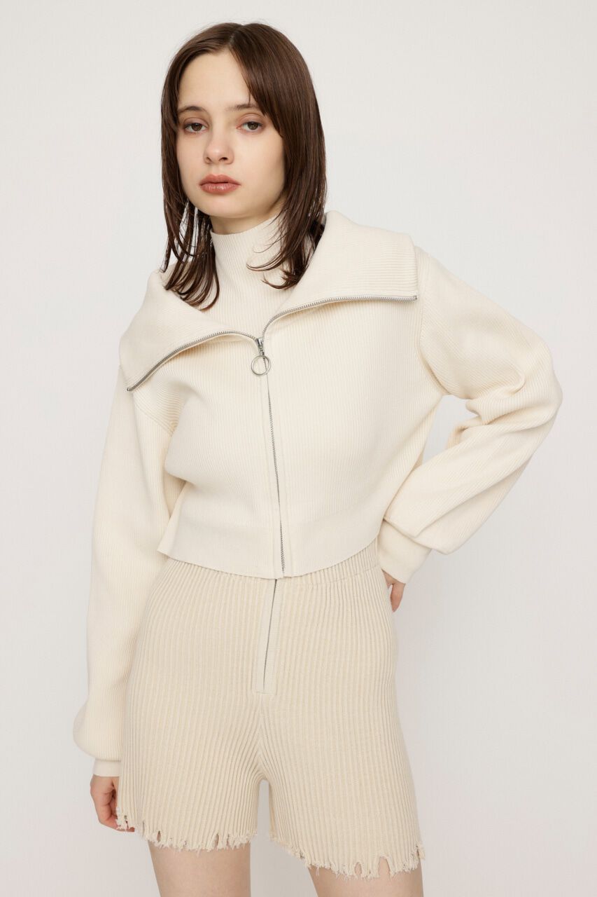 SLY「COLLAR ZIP CROP 2P トップス」|ニット・セーター|IVOY3