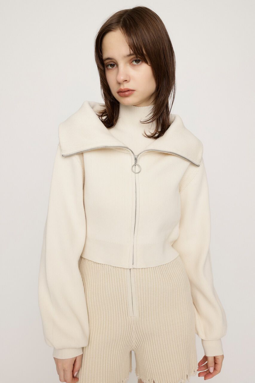 SLY「COLLAR ZIP CROP 2P トップス」|ニット・セーター|