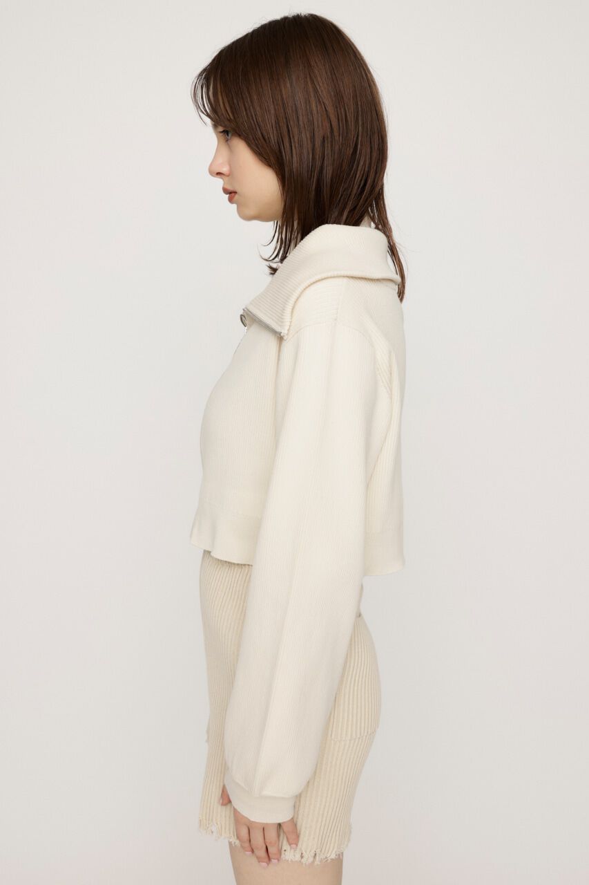 SLY「COLLAR ZIP CROP 2P トップス」|ニット・セーター|
