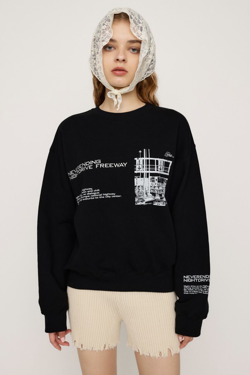 SLY「PHOTO LOGO SW トップス」|Tシャツ・カットソー|BLK