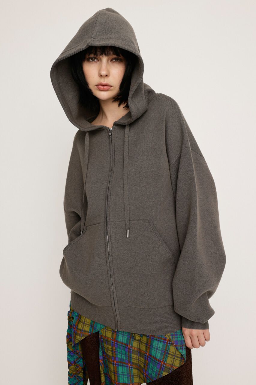 SLY「OVER KNIT HOODIE」|パーカー|