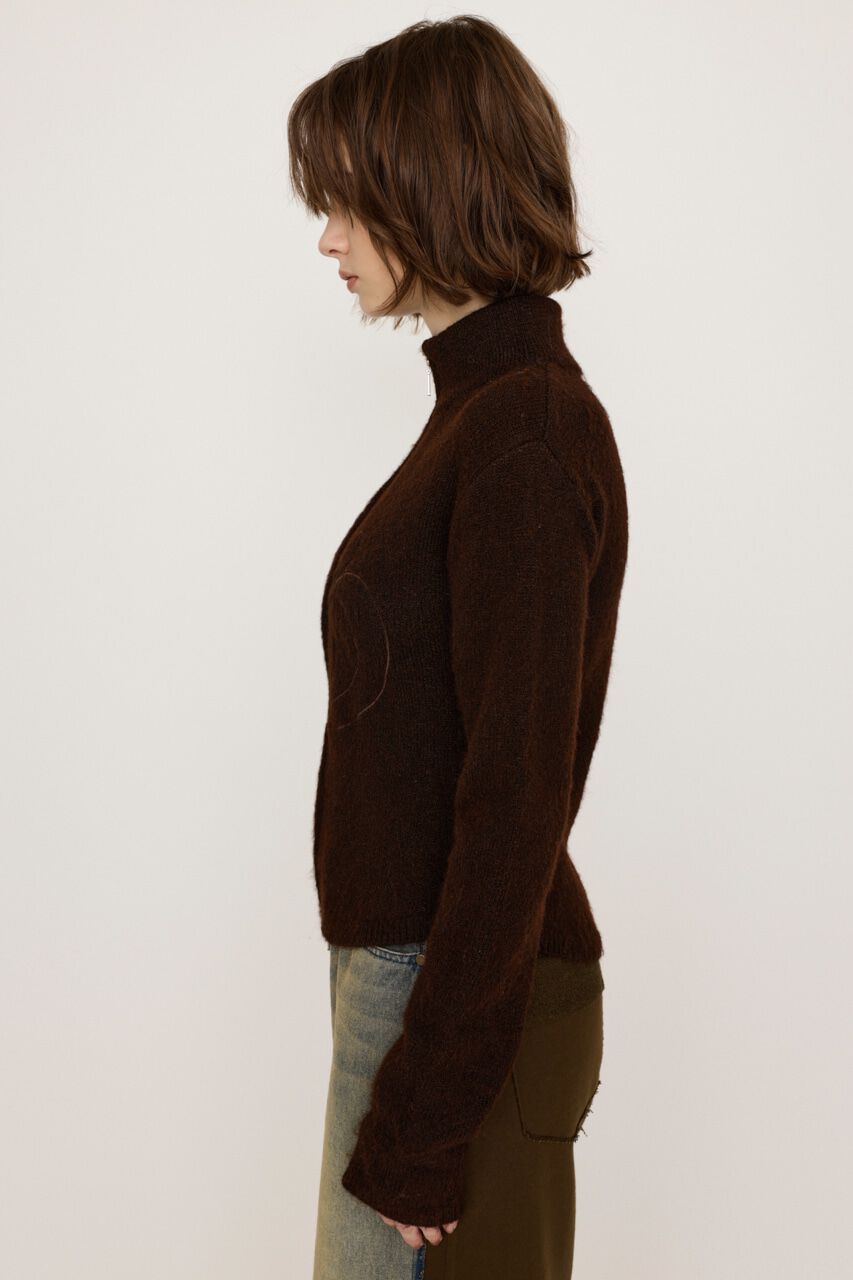 SLY「EMBROIDERY ZIP UP トップス」|ニット・セーター|