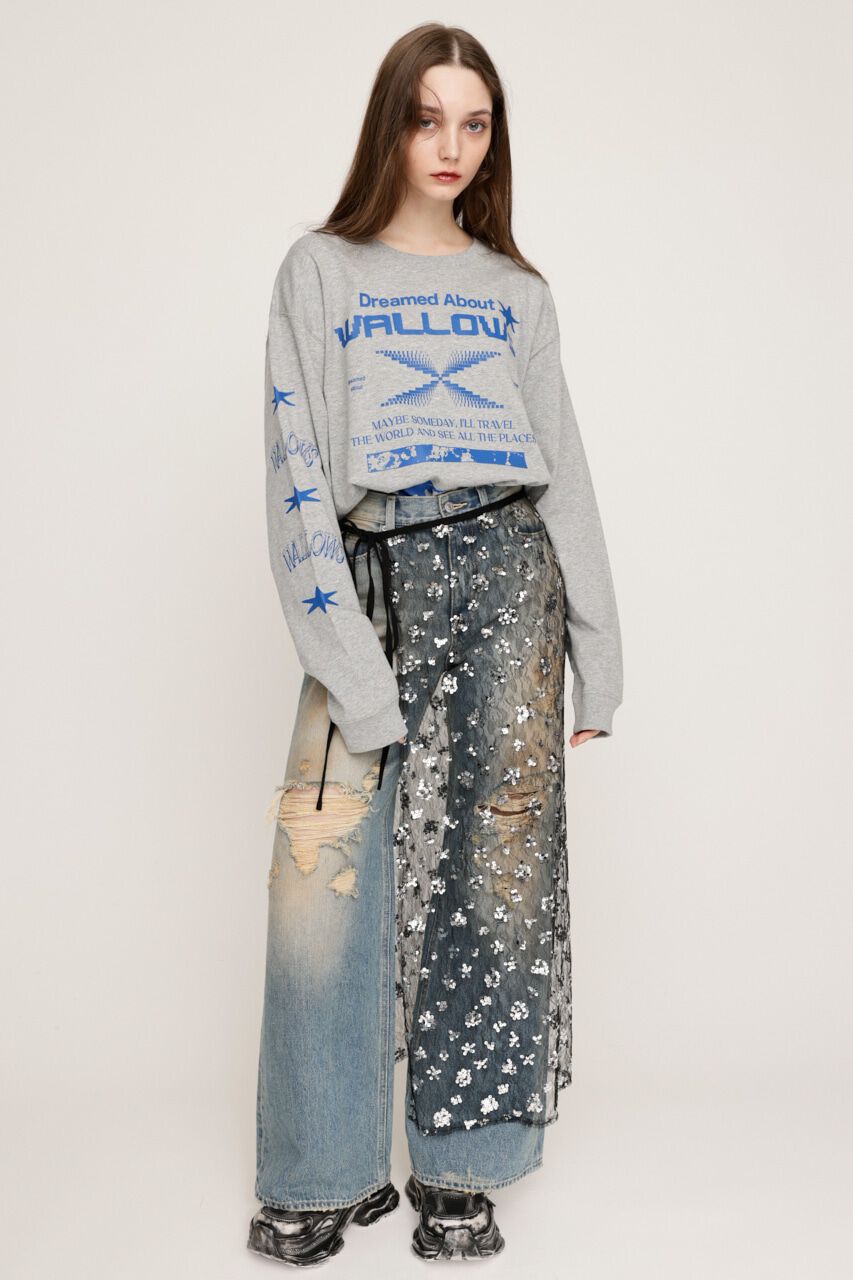 SLY「CREW NECK PRINT トップス」|Tシャツ・カットソー|T.GRY