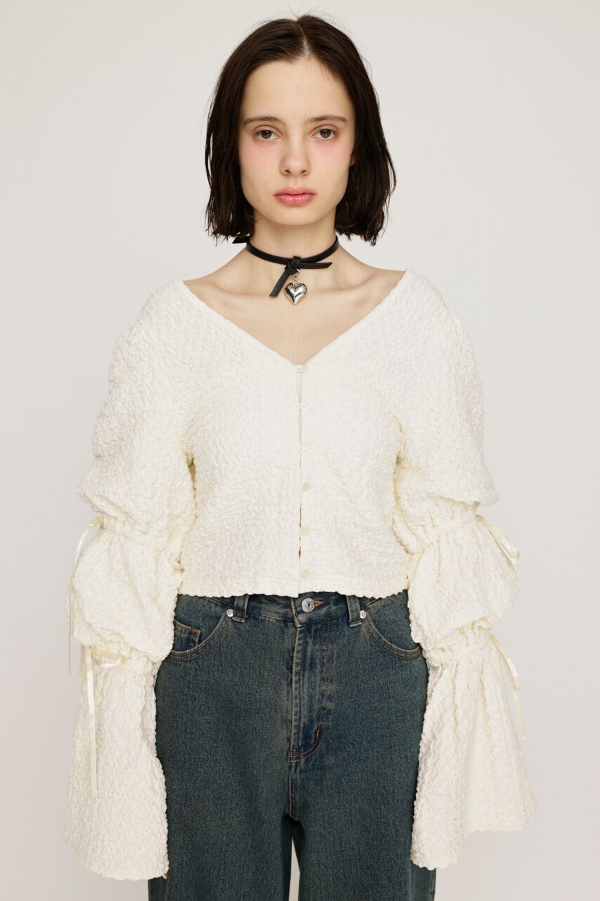 SLY「RIBBON SLEEVE 2WAY JQ トップス」|Tシャツ・カットソー|