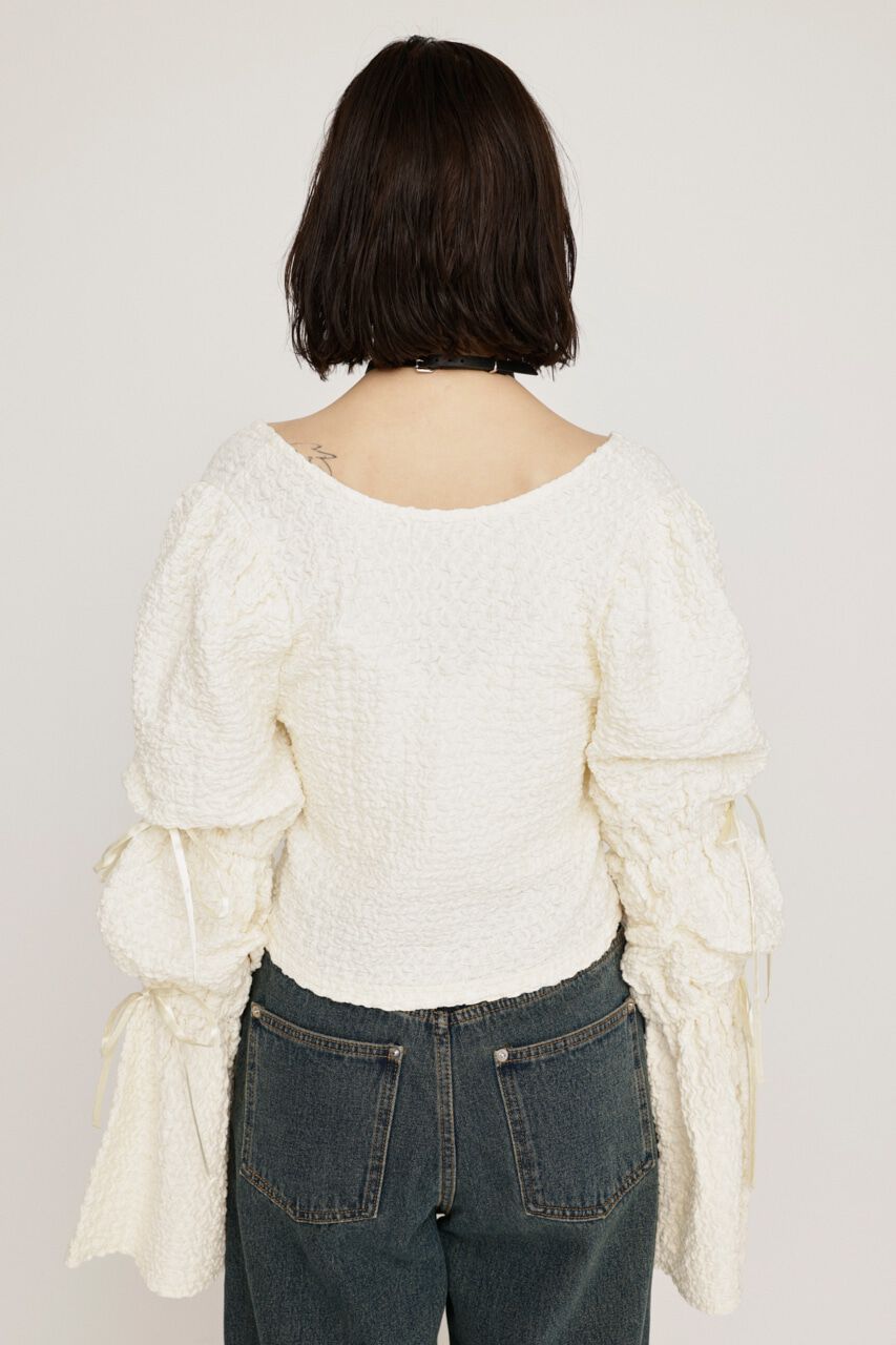 SLY「RIBBON SLEEVE 2WAY JQ トップス」|Tシャツ・カットソー|