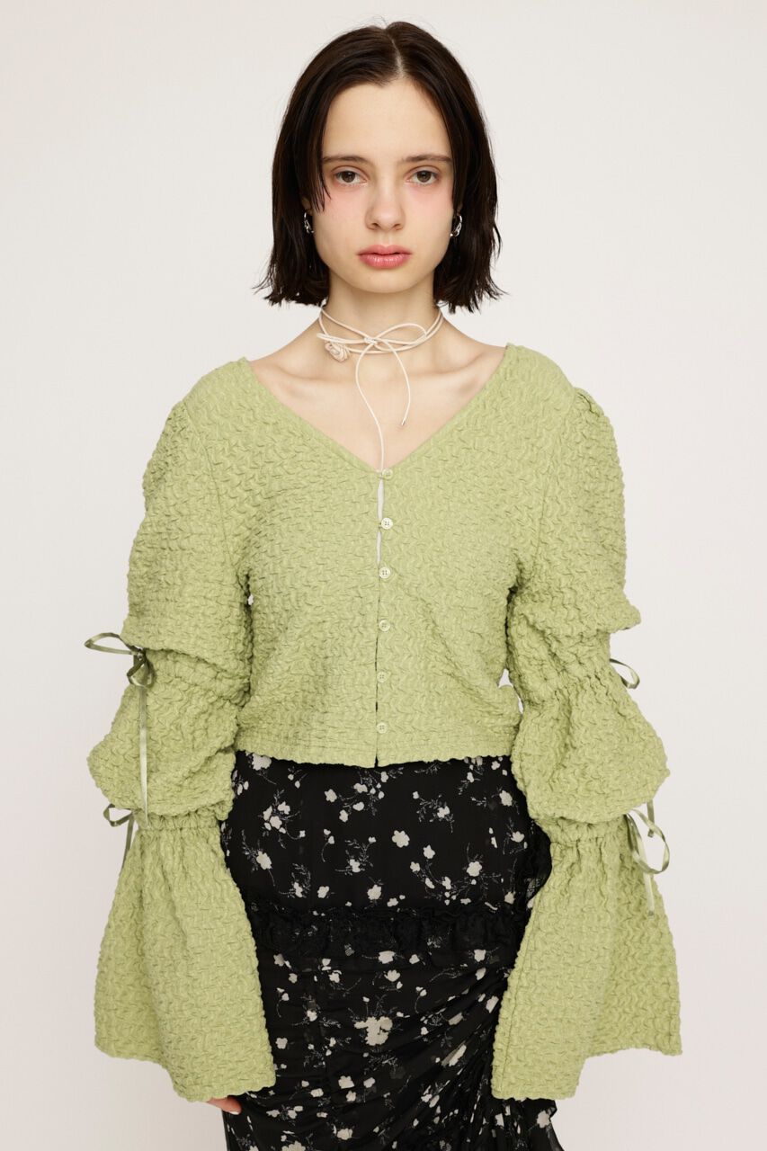 SLY「RIBBON SLEEVE 2WAY JQ トップス」|Tシャツ・カットソー|