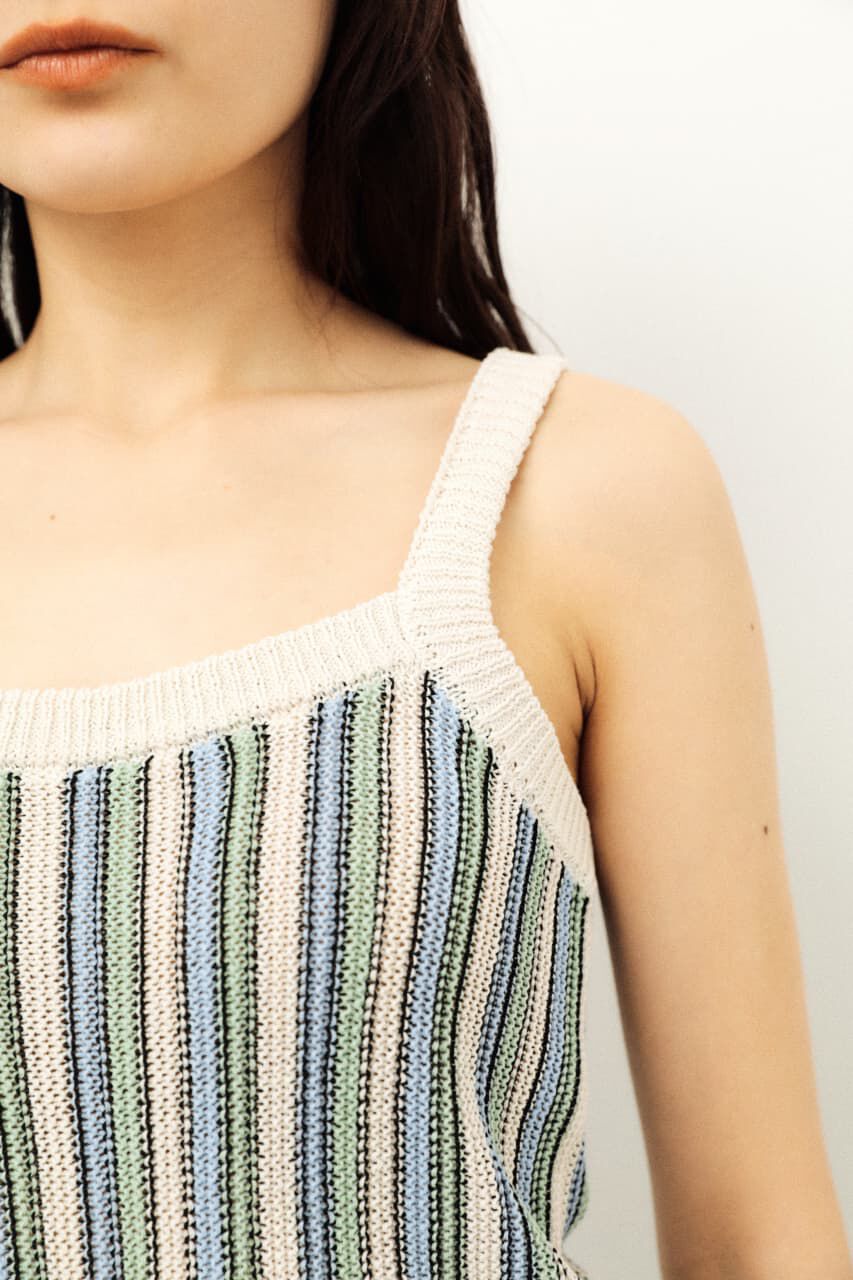 LAGUA GEM「MULTI STRIPE KNIT CAMI」|キャミソール|