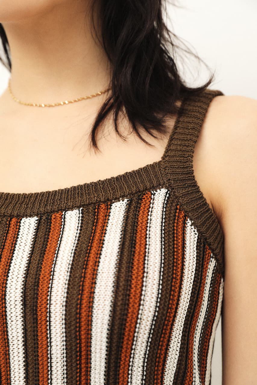 LAGUA GEM「MULTI STRIPE KNIT CAMI」|キャミソール|