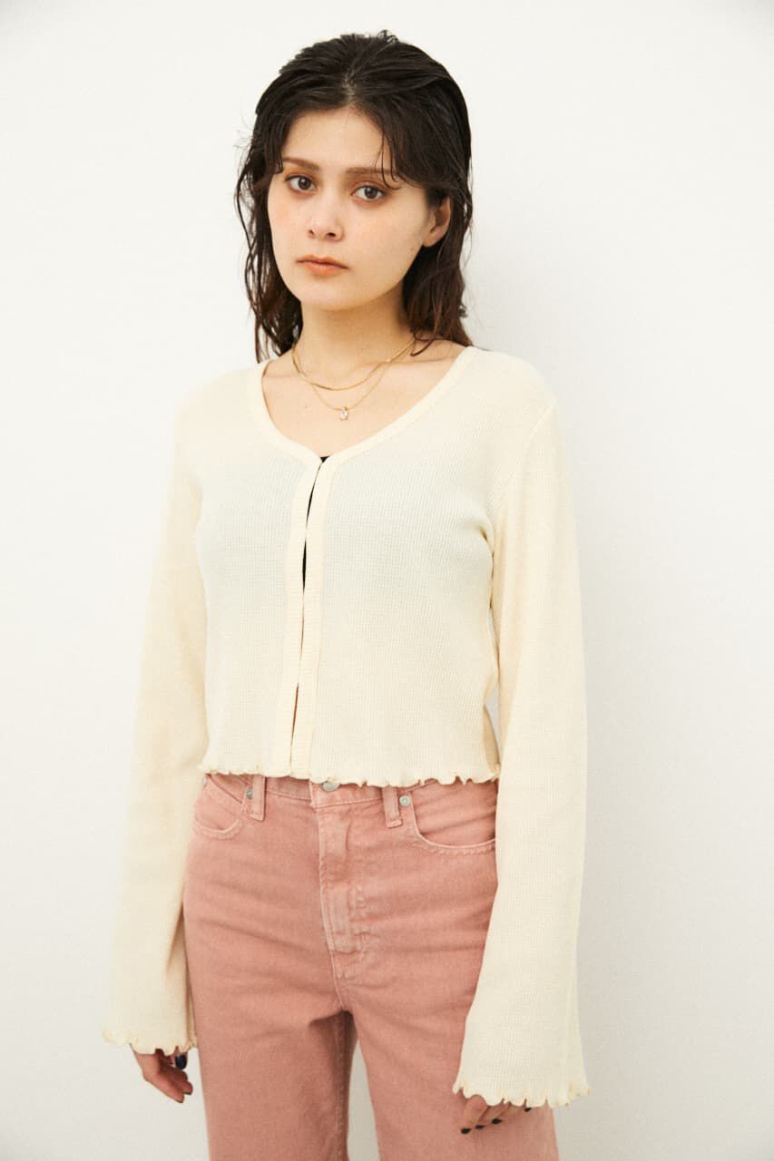 LAGUA GEM「THIN WAFFLE CROPPED TOPS」|Tシャツ・カットソー|