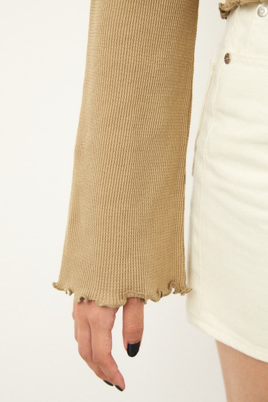 LAGUA GEM「THIN WAFFLE CROPPED TOPS」|Tシャツ・カットソー|